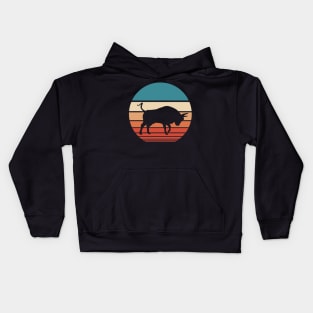 Bull Retro Sunset Kids Hoodie